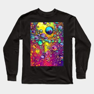 Liquid Rainbow Coloured Bubbles Long Sleeve T-Shirt